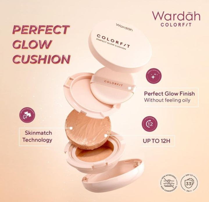 Review Wardah Colorfit Perfect Glow Cushion, Wajah Gak Lagi Oily